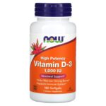 Vitamine D3 haute efficacité 1000 UI 180 capsules à enveloppe molle