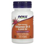 Vitamine D3 Haute efficacité 5000 UI 120 capsules à enveloppe molle