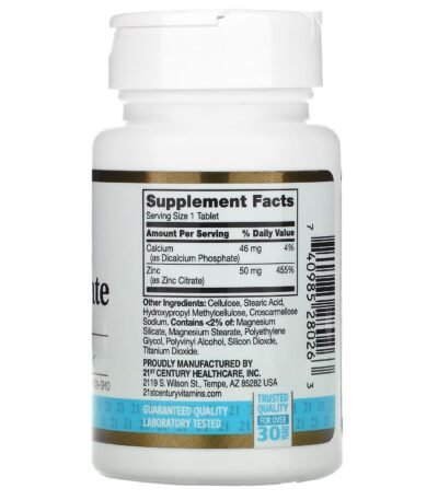 21st Century Citrate de zinc 50 mg – 60 comprimés – photo 2