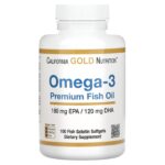 Huile de poisson premium riche en omega 3 100 capsules à enveloppe molle à base de gélatine de poisson