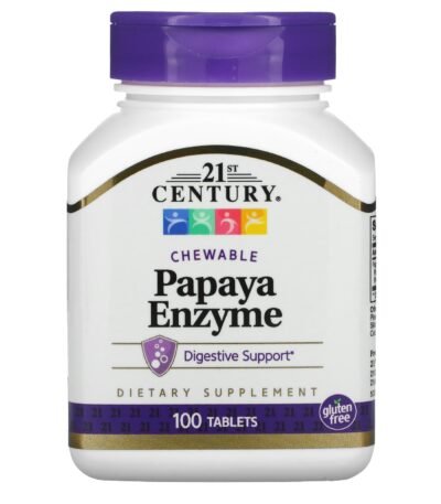 21st Century Enzymes de papaye à croquer – 100 comprimés