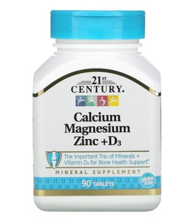 21st Century Calcium, magnésium, zinc et vitamine D3 – 90 comprimés