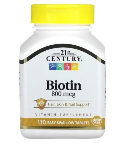 21st Century Biotine 800 µg – 110 comprimés à avaler faciles