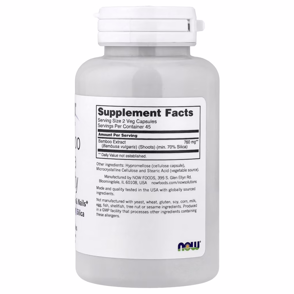 NOW Foods Solutions Formule beauté au bambou et à la silice – 90 capsules végétales – photo 2