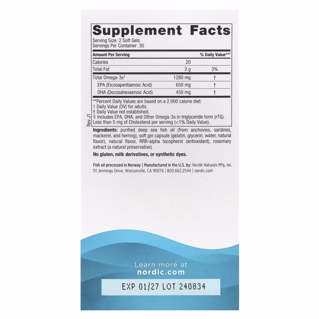 Nordic Naturals Ultimate Omega Citron – 60 capsules molles – photo 2