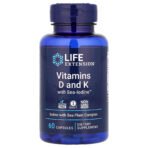 Life Extension Vitamines D et K avec Sea-Iodine™ – 60 capsules