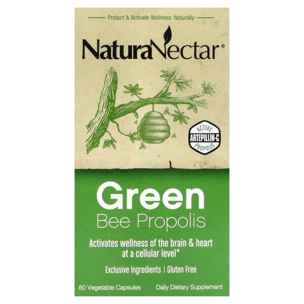 NaturaNectar Propolis verte d'abeille – 60 capsules végétales
