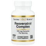 California Gold Nutrition Complexe de resvératrol avec extrait de pépins de raisin – 60 capsules végétales