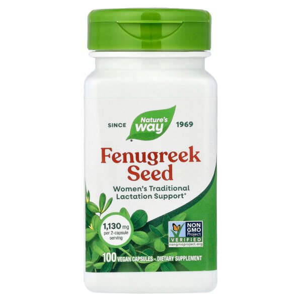 Nature's Way Graine de fenugrec – 100 capsules véganes (565 mg)