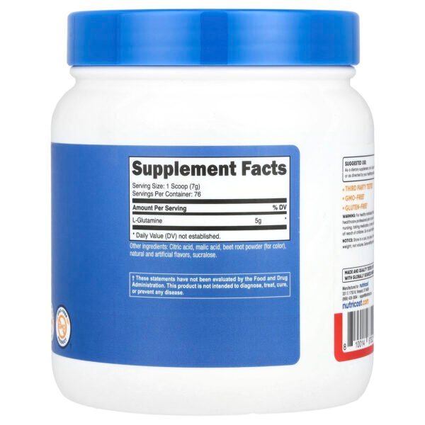 Nutricost L-glutamine, punch aux fruits – 500 g – photo 2