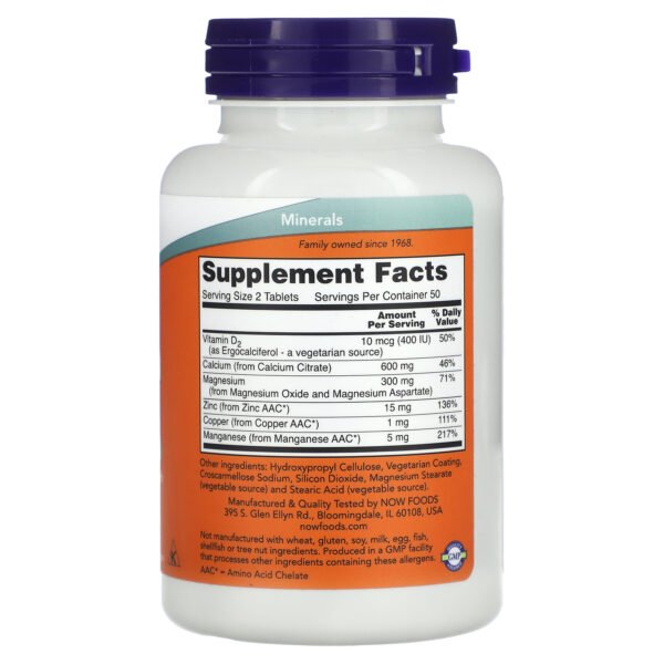 NOW Foods Citrate de calcium – 100 comprimés – photo 2
