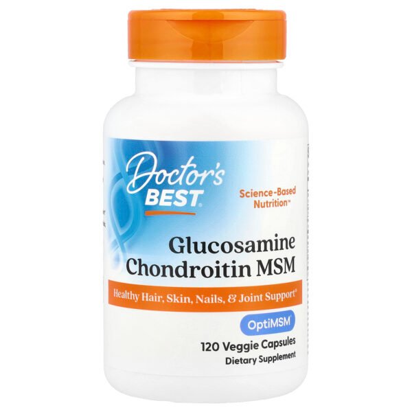 Doctor's Best Glucosamine, chondroïtine et MSM – 120 capsules végétales