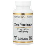 California Gold Nutrition Picolinate de zinc, 50 mg – 120 capsules végétales