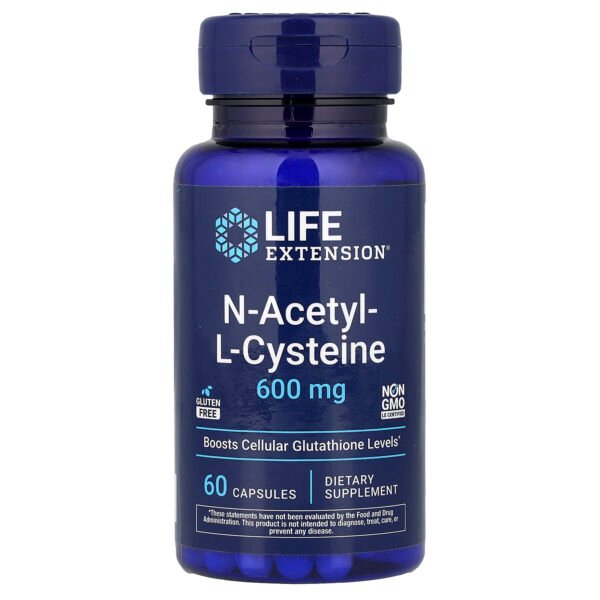 Life Extension N-acétylcystéine, 600 mg – 60 capsules