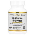 California Gold Nutrition Enzymes digestives avec mélange d'enzymes ProHydrolase® et amylase – 90 capsules vég