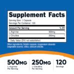 Nutricost L-arginine et L-citrulline – 120 capsules – photo 3
