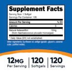 Nutricost Astaxanthine, 12 mg – 120 capsules à enveloppe molle – photo 3