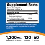 Nutricost Chlorhydrate de berbérine avec cannelle de Ceylan – 120 capsules – photo 3