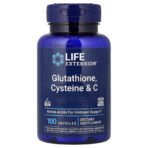 Life Extension Glutathion, cystéine et vitamine C – 100 capsules