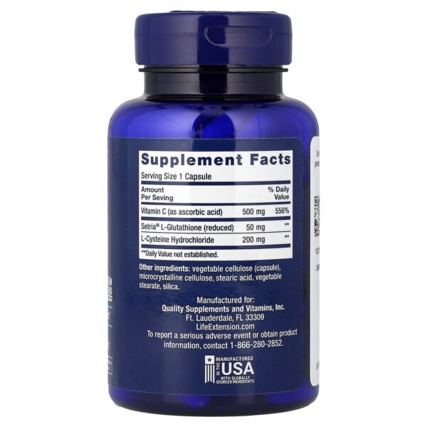 Life Extension Glutathion, cystéine et vitamine C – 100 capsules – photo 2