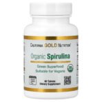 California Gold Nutrition Spiruline biologique – 60 comprimés (500 mg)