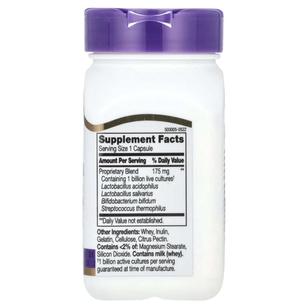 21st Century Acidophilus probiotique – étiquette