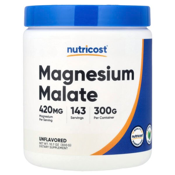 Nutricost Malate de magnésium en poudre, non aromatisé – 300 g