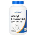 Nutricost Acétyl-L-carnitine, 500 mg – 180 capsules