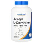 Nutricost Acétyl-L-carnitine, 500 mg – 180 capsules