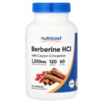 Nutricost Chlorhydrate de berbérine avec cannelle de Ceylan – 120 capsules