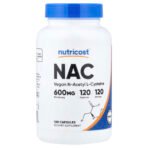 Nutricost NAC végan, N-acétyl-L-cystéine, 600 mg – 120 capsules