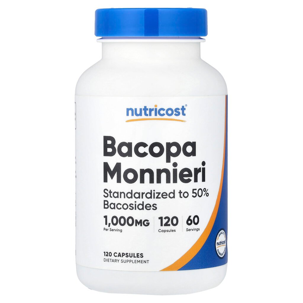 Nutricost Bacopa monnieri – 120 capsules (500 mg par capsule)