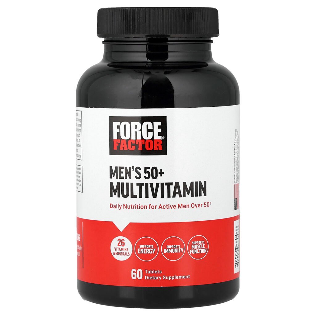 Force Factor Multivitamines pour hommes de 50 ans et plus – 60 comprimés