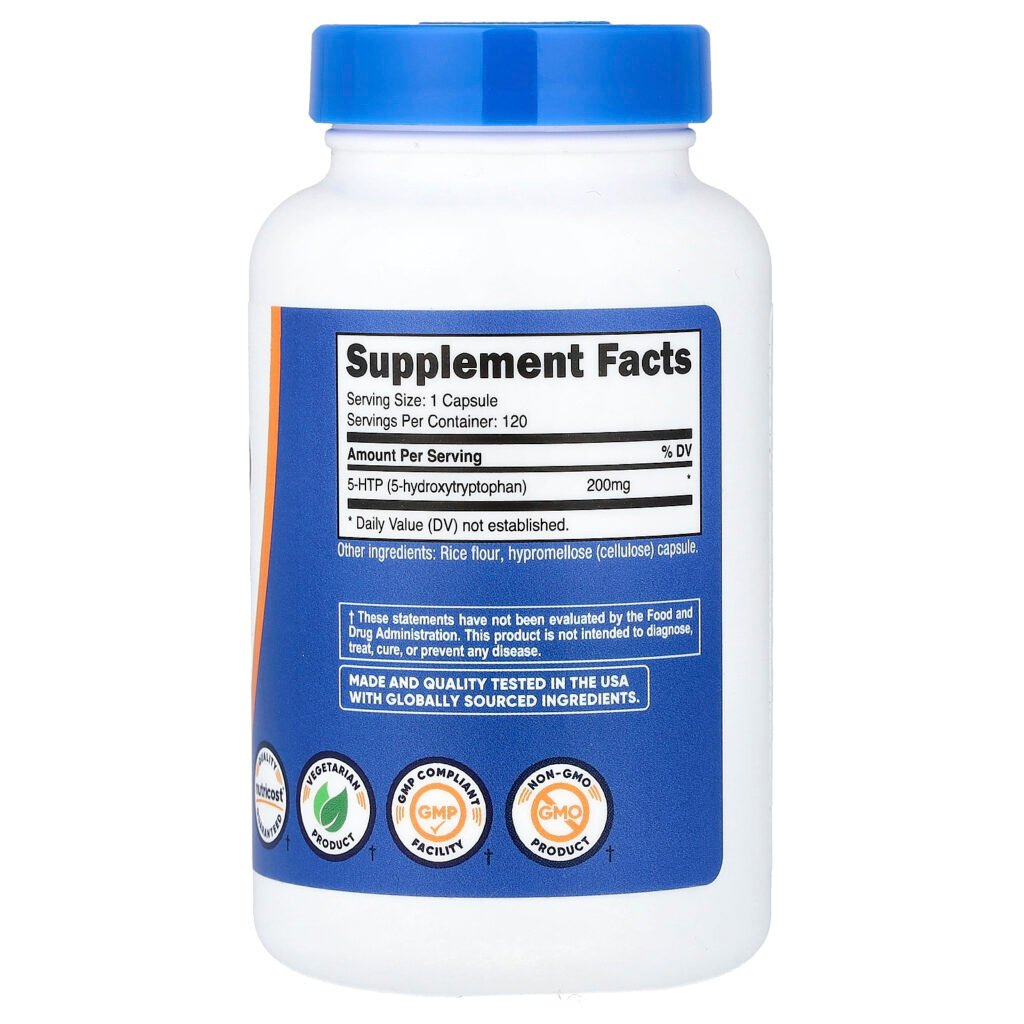 Nutricost 5-HTP, 200 mg – 120 capsules – photo 2