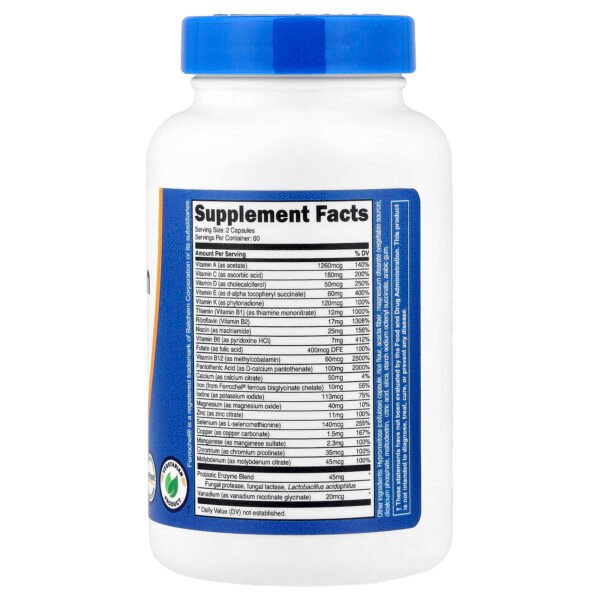 Nutricost Multivitamines, probiotiques + 22 vitamines et minéraux – 120 capsules – photo 2