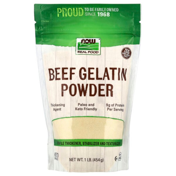 NOW Foods Real Food – Gélatine de bœuf en poudre, 454 g