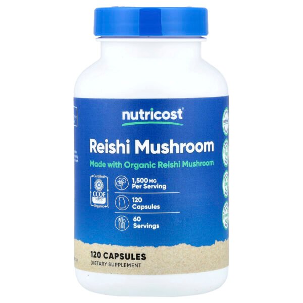 Nutricost Champignon reishi – 120 capsules (750 mg par capsule)
