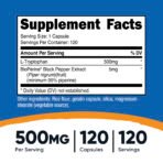 Nutricost L-tryptophane, 500 mg – 120 capsules – photo 3