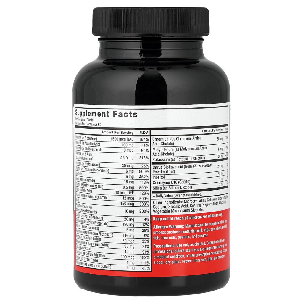 Force Factor Multivitamines pour hommes de 50 ans et plus – 60 comprimés – photo 2