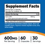 Nutricost Alpha GPC – 60 capsules (300 mg par capsule) – photo 3