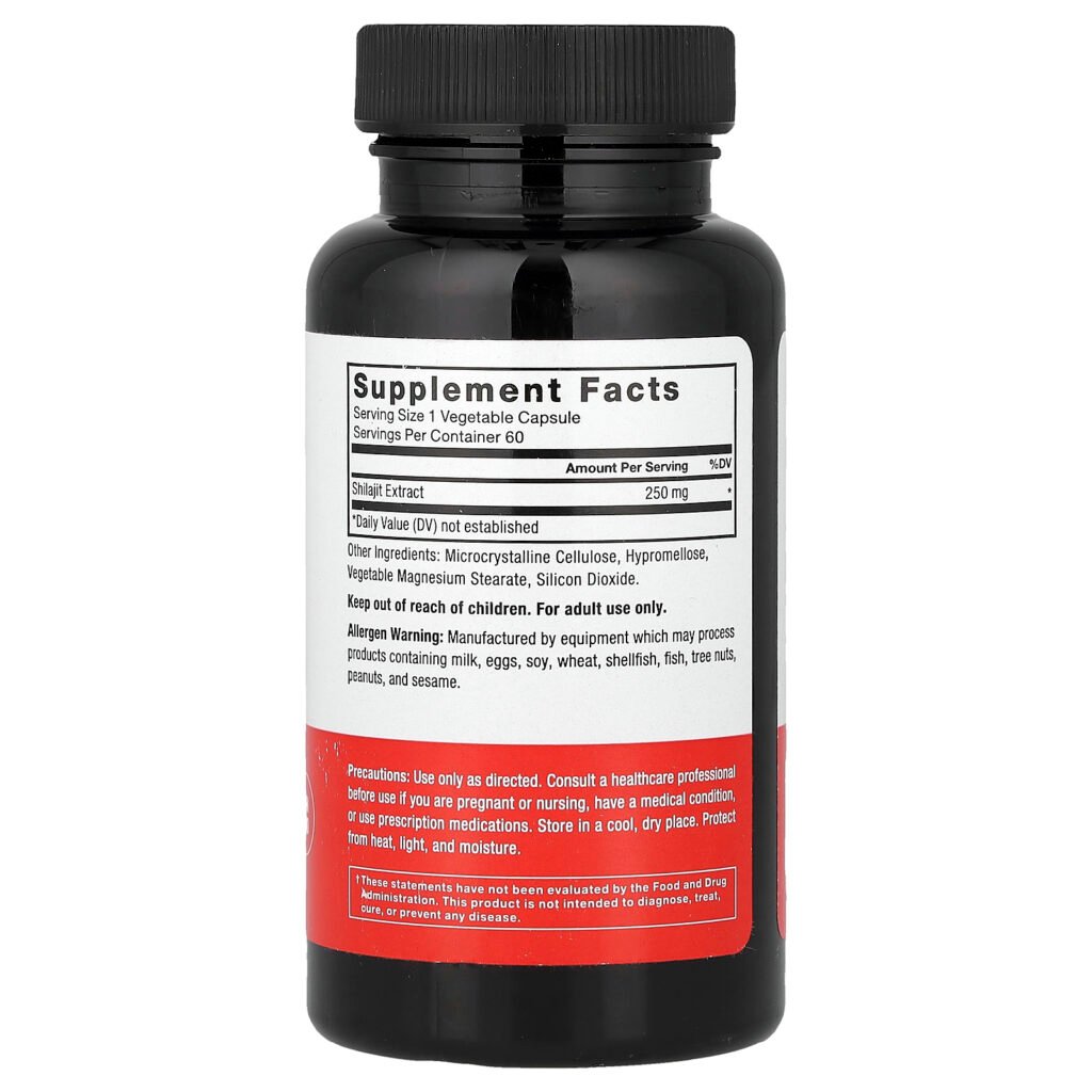 Force Factor Shilajit, 250 mg – 60 capsules végétales – photo 2