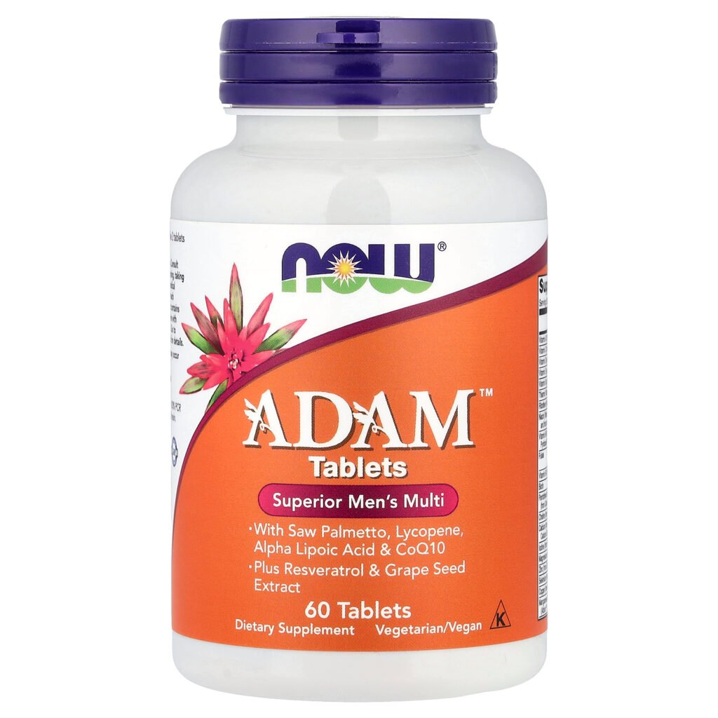 NOW Foods ADAM™ Multivitamine supérieure pour hommes – 60 comprimés
