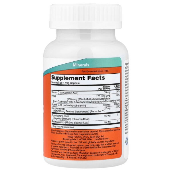 NOW Foods Capsules au complexe de fer – 100 capsules végétariennes – photo 2