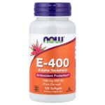 NOW Foods Vitamine E-400, 268 mg (400 UI) – 100 capsules à enveloppe molle