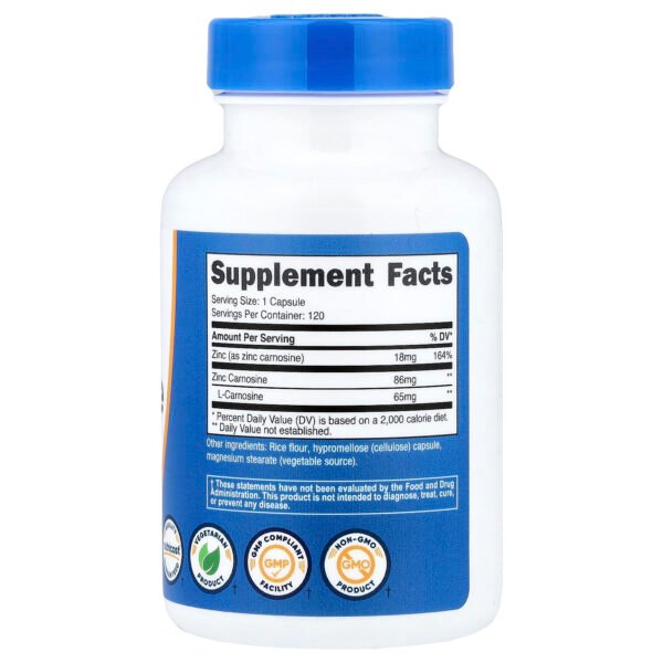 Nutricost Zinc carnosine – 120 capsules – photo 2