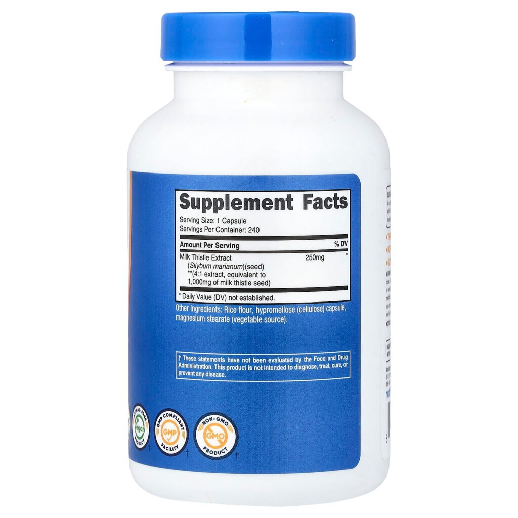 Nutricost Chardon-Marie, 1000 mg – 240 capsules – photo 2