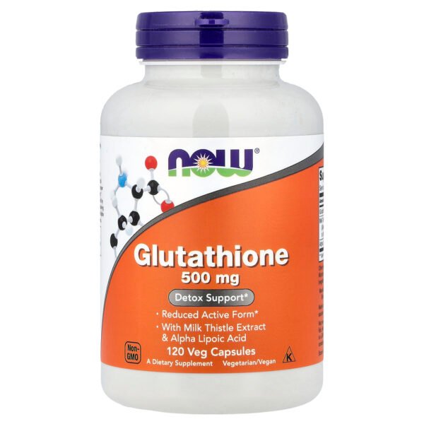 NOW Foods Glutathion, 500 mg – 120 capsules végétales