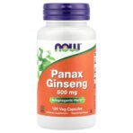 NOW Foods Ginseng (Panax), 500 mg – 100 capsules végétales