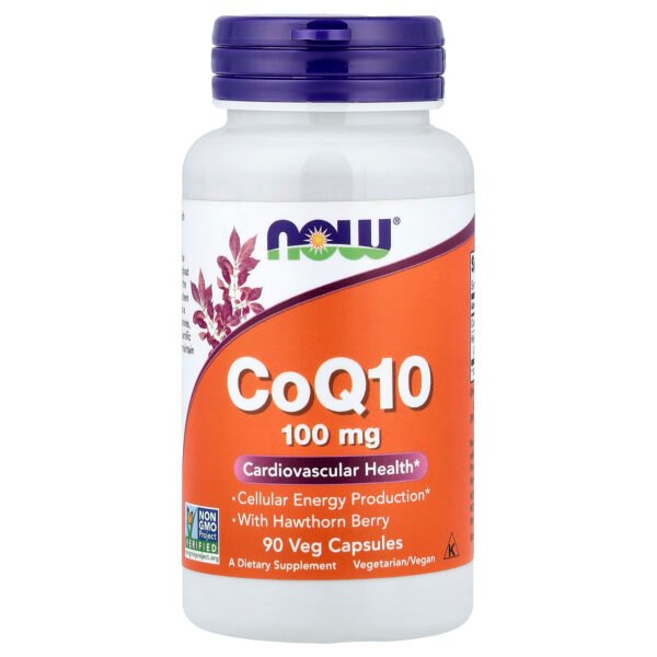 NOW Foods CoQ10 aux baies d'aubépine – 90 capsules végétariennes