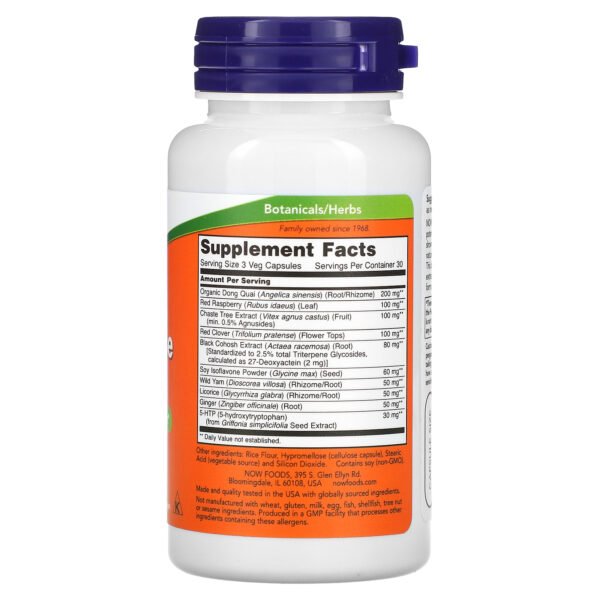 NOW Foods Soutien à la ménopause – 90 capsules végétariennes – photo 2